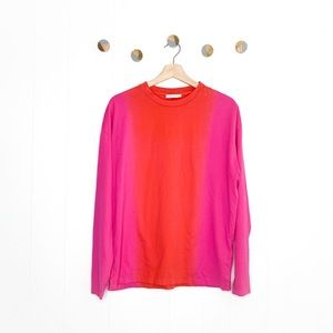 Ninety Percent Dip Dyed Oversize Long Sleeve Tee pink orange tie dye ombre